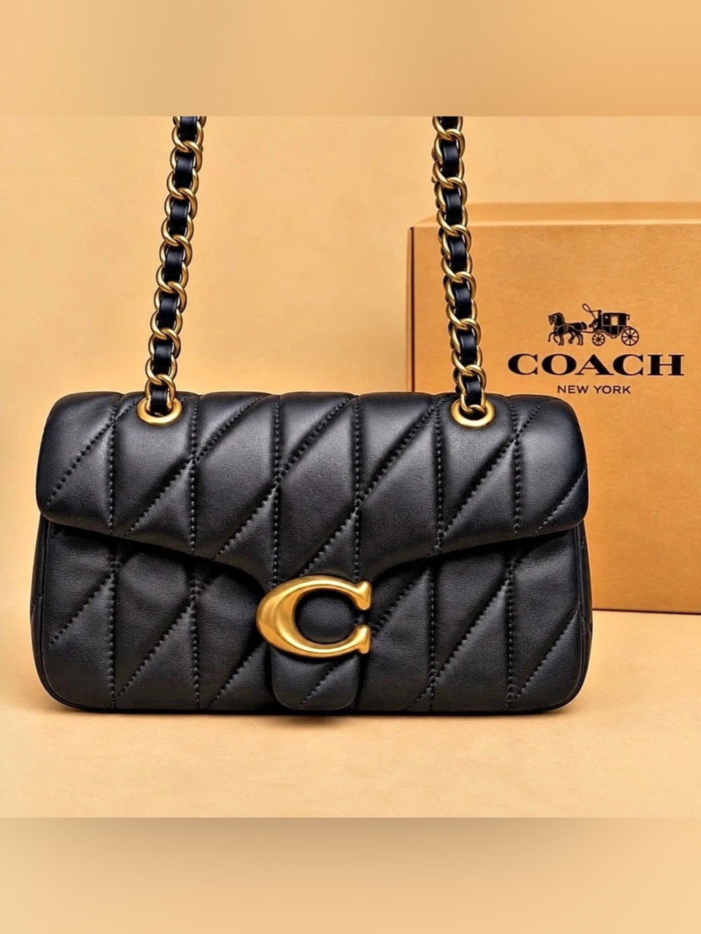 Coach Tabby Shoulder Bag 26 With Pillow Quilting Black